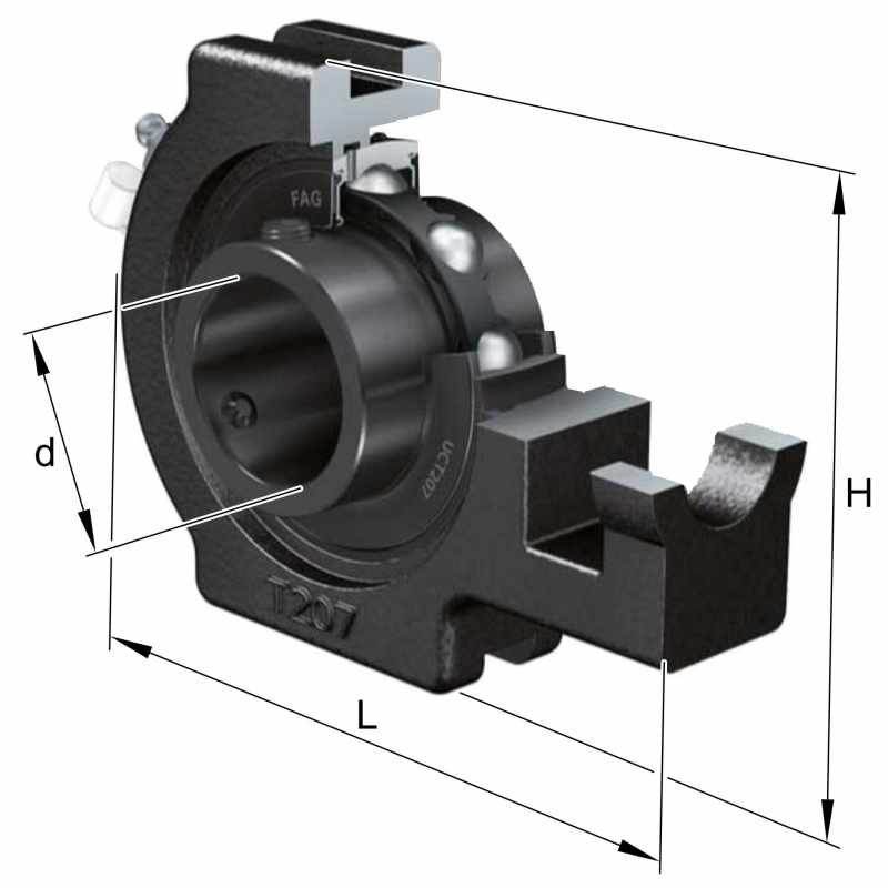Cast housed bearing - 1 bolt