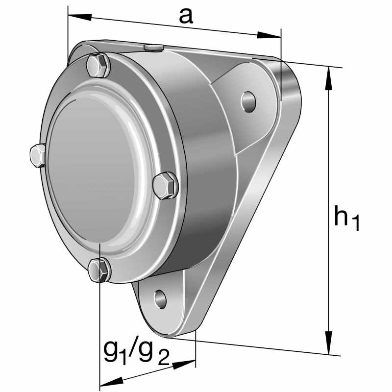 Cast housed bearing - 3 bolts